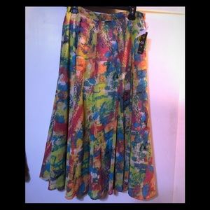 Vibrant flare skirt.